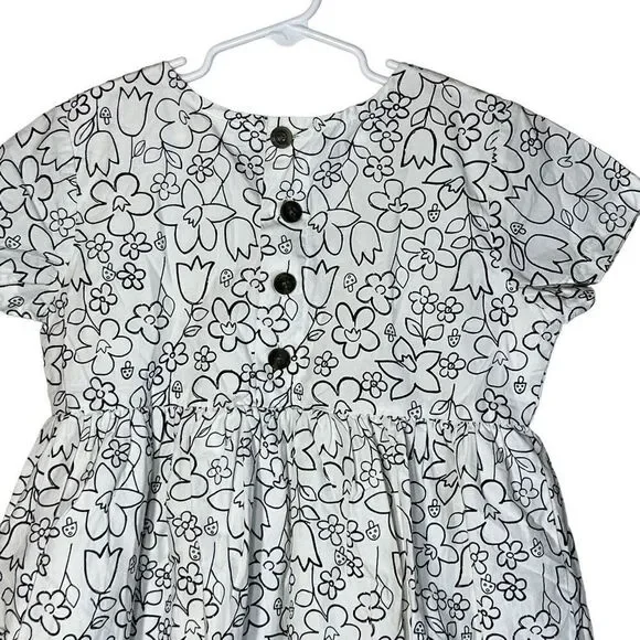 Hanna Andersson black and white flower print dress size 8 - Picture 6 of 9